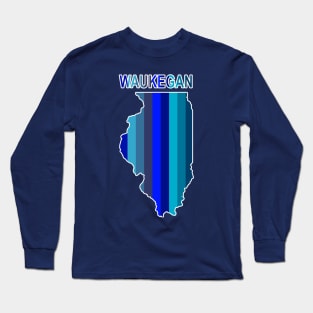 Blue Waukegan Long Sleeve T-Shirt